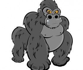 Amusing gorilla cartoon styles vector 05