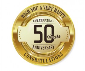 Anniversary 50 year golden label vector