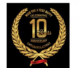 Anniversary celebration golden laurel wreath labels vector 04