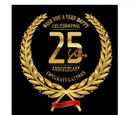 Anniversary celebration golden laurel wreath labels vector 05