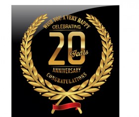 Anniversary celebration golden laurel wreath labels vector 07