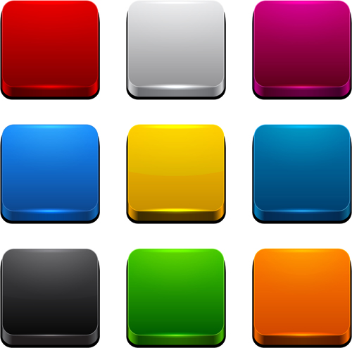 App button icons colored vector set 01