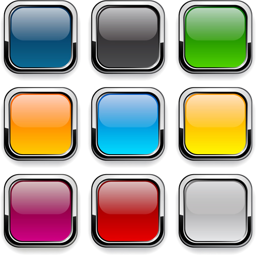 App button icons colored vector set 06