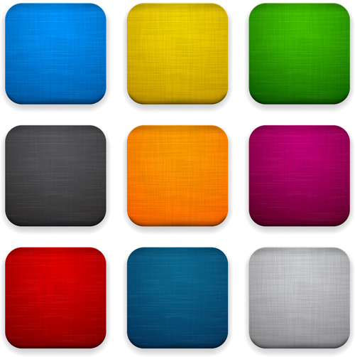 App button icons colored vector set 07