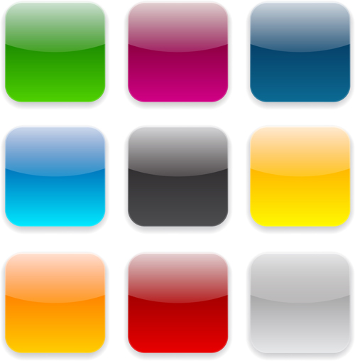 App button icons colored vector set 09