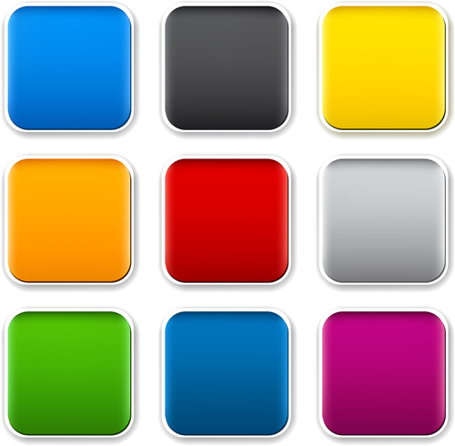 App button icons colored vector set 11