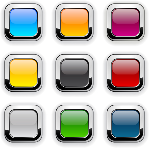 App button icons colored vector set 12