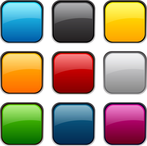 App button icons colored vector set 20