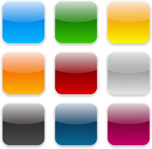 App button icons colored vector set 23