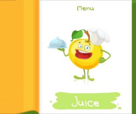 Apple Chef cartoon menu vector