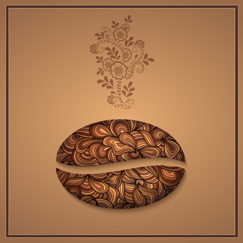 Art Pattern with coffee card vector 01