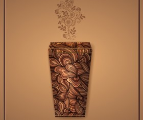 Art Pattern with coffee card vector 02