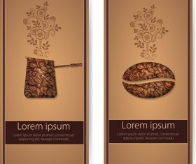 Art Pattern with coffee card vector 03