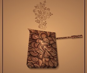 Art Pattern with coffee card vector 04