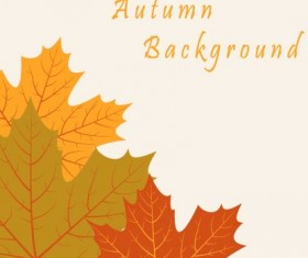 Autumn leaves vintage art background vector 03