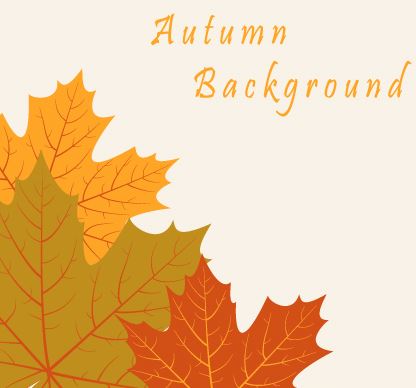 Autumn leaves vintage art background vector 03