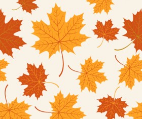 Autumn maple leaves vectors seamless pattern 01