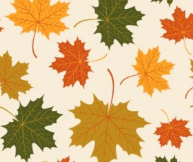 Autumn maple leaves vectors seamless pattern 03