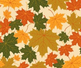 Autumn maple leaves vectors seamless pattern 04