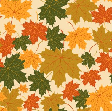 Autumn maple leaves vectors seamless pattern 04