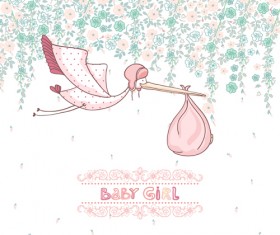Baby girl cute card vector