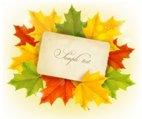 Beautiful autumn leaves background art vectors 01