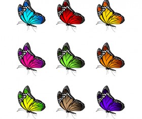 Beautiful butterflies vector icons set 01