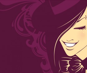 Beautiful fashion girl vectors background 01