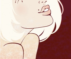 Beautiful fashion girl vectors background 02