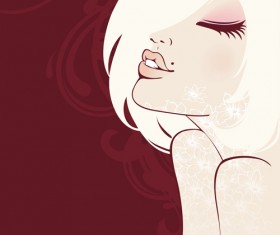 Beautiful fashion girl vectors background 03