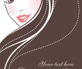 Beautiful fashion girl vectors background 05