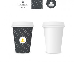 Best coffee paper cup template vector material 01
