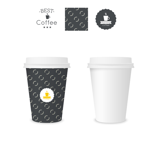 Best coffee paper cup template vector material 01