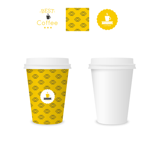 Best coffee paper cup template vector material 02