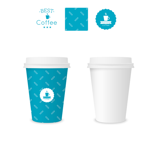 Best coffee paper cup template vector material 03