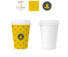 Best coffee paper cup template vector material 04