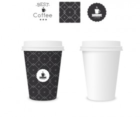 Best coffee paper cup template vector material 05