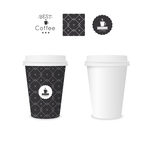 Best coffee paper cup template vector material 05