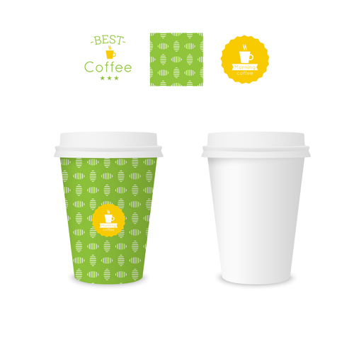 Best coffee paper cup template vector material 06