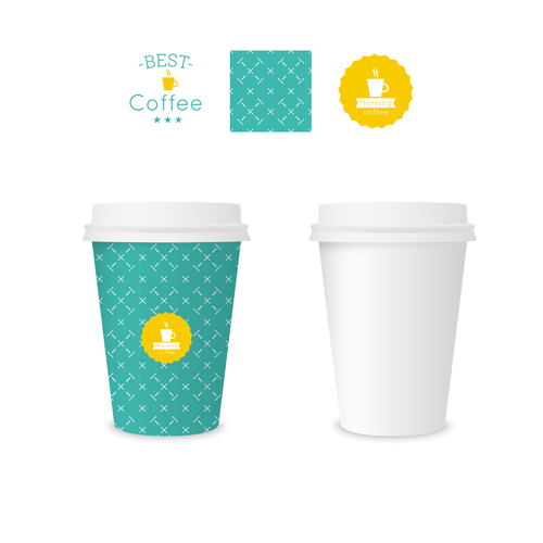Best coffee paper cup template vector material 07