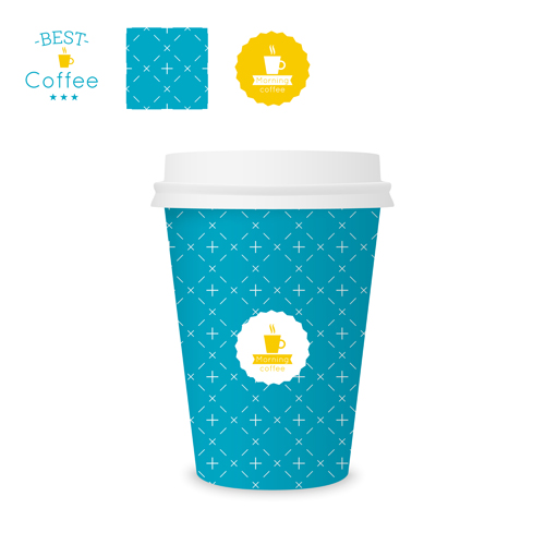 Best coffee paper cup template vector material 08