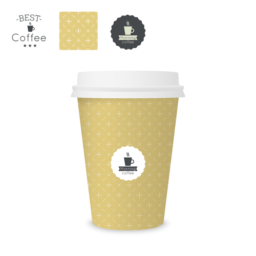 Best coffee paper cup template vector material 09