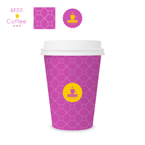 Best coffee paper cup template vector material 10