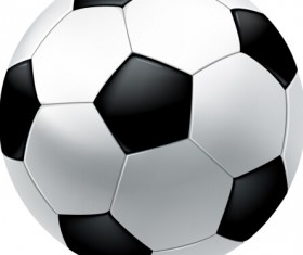 Black with white soccer vector material 02