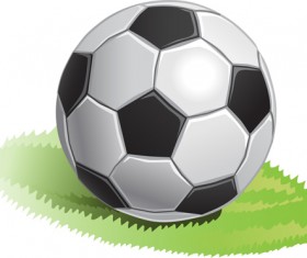 Black with white soccer vector material 03
