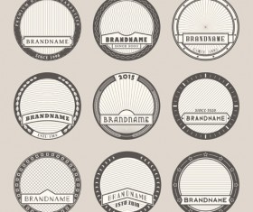 Blank laurel wreath labels vintage vector 01