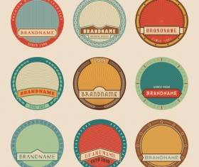 Blank laurel wreath labels vintage vector 02
