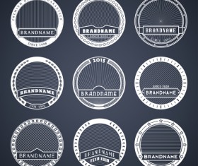 Blank laurel wreath labels vintage vector 03