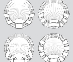 Blank laurel wreath labels vintage vector 05