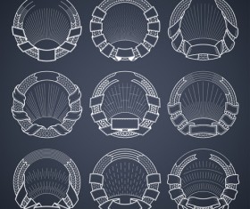 Blank laurel wreath labels vintage vector 09